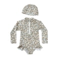 thumbnail image 1 of RUTAYY Girls Swimwear For Summer Beach Adorable Long Sleeve Bathing Suit For Girls Ages 3-8 For Pool Vacation Bohemian Beachwear, 5-6 Years, 1 of 2