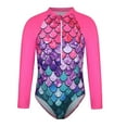 thumbnail image 1 of RUTAYY Girls Swimwear Summer Purple Red Gradient Fish Colorful Fish Scale Zipper UPF Sun Bathing Suit For Teen Girls Beach Surfing Swimming Hot Spring Pool Bohemian Beachwear,9-10 Years, 1 of 8