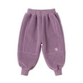 thumbnail image 1 of RUTAYY Girls Winter Pants Solid Color Thickened Double Plush Sweatpants Warm Comfortable Chic Classic Trousers, 1 of 4