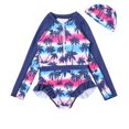 thumbnail image 1 of RUTAYY Baby Girls Long Sleeve Floral Printed Ruffles Swimsuit Rash Guard Shirts Bathing Suit Beach Vacation Brazilian Swimwear Beachwear, 6-7 Years, 1 of 3