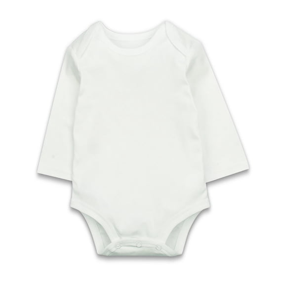 RUTAYY Boys Girls Jumpsuit Long Sleeve Article Bodysuit Solid Color Fun & Vibrant Designs, White, 9-12 Months