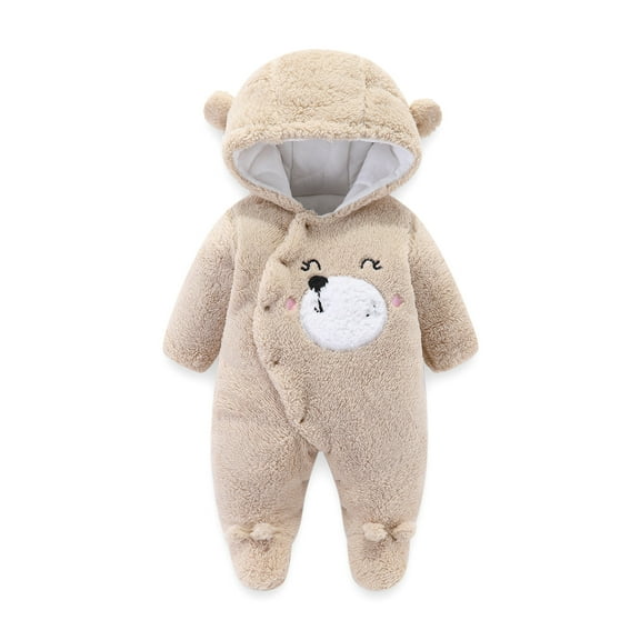 RUTAYY Boys Girls Jumpsuit Long Sleeve Buttons Cute Fuzzy Hooded Rompe Soft Comfortable Fun & Vibrant Designs Coat
