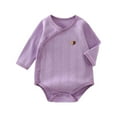 thumbnail image 1 of RUTAYY Boys Girls Jumpsuit Long Sleeved Jacquard Coat Summer Thin Baby Triangular Coat Pure Crawling Suit Bohemian Style , Purple, 2-5 Months, 1 of 3