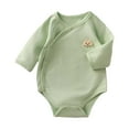thumbnail image 1 of RUTAYY Boys Girls Jumpsuit Long Sleeved Jacquard Coat Summer Thin Baby Triangular Coat Pure Crawling Suit Fun & Vibrant Designs, Green, 2-5 Months, 1 of 3