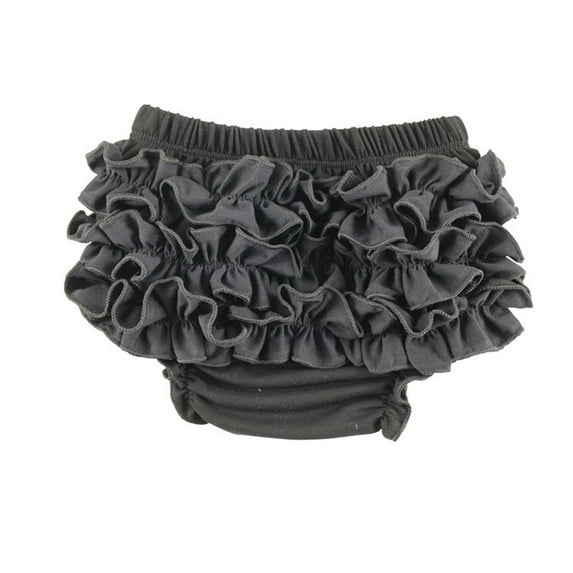 RUTAYY Girl's Underwear Ruffle-Trimmed Solid Color Shorts Fashion Breathable Underwear, Black