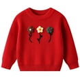 thumbnail image 1 of RUTAYY Girls Knit Sweater Long Sleeve Hand Embroidered Floral Pullover Top Soft Comfortable Casual Daily Wear 0-8 Years Fun & Vibrant Designs, 1 of 7
