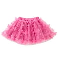 thumbnail image 1 of RUTAYY Girls Short Skirt Solid Tulle Tutu Tiered Skirt Princess Party Layered Skirt Boho Skirt, Hot Pink, 0-3 Months, 1 of 4
