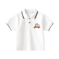 thumbnail image 1 of RUTAYY Boys' Polo Shirt Short Sleeve Solid Color Button Closure Casual Classic Versatile Tops , White2, 12-18 Months, 1 of 3