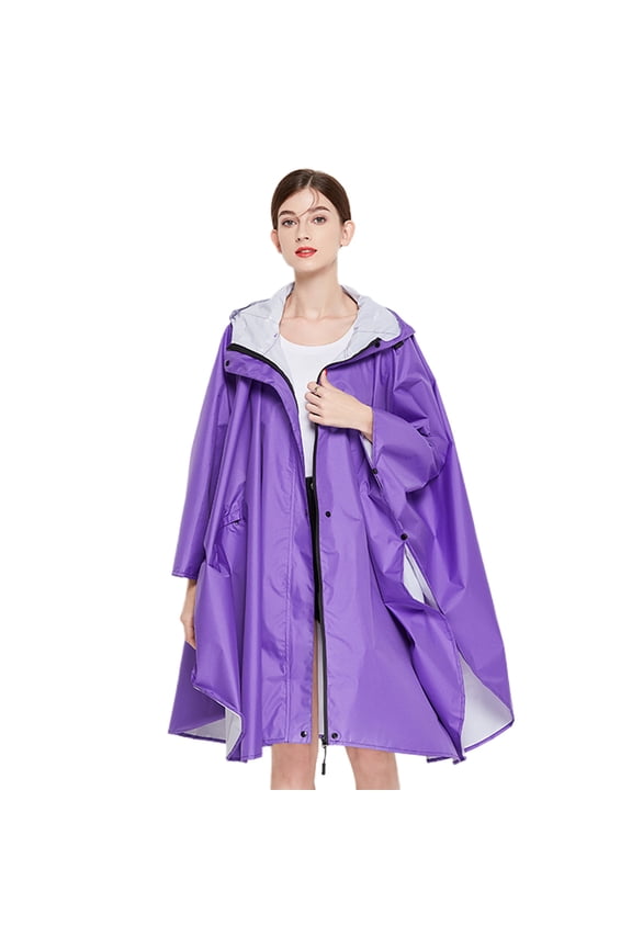 Men and Women Cape Coat Lightweight Windproof Outdoor Rain Poncho Solid Color Robe Leisure Stylish Tops