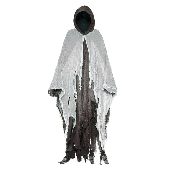 RUTAYY Men and Women Cloak Halloween Adult Solid Color Long Sleeve Hooded Robe Fashion Vacation Tops