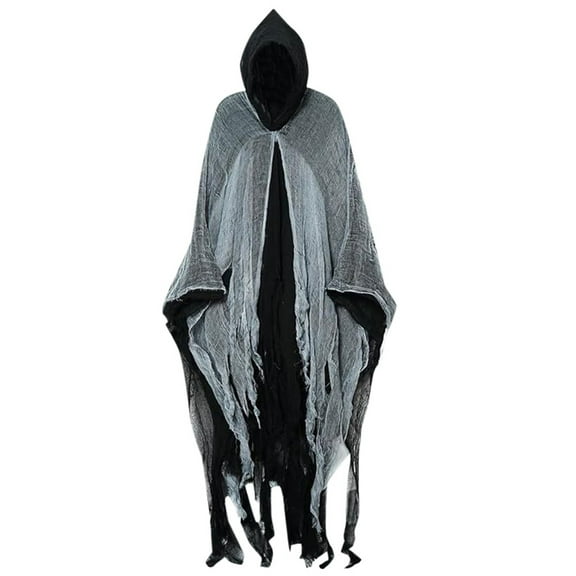 RUTAYY Men and Women Cloak Halloween Adult Solid Color Long Sleeve Hooded Robe Trendy Versatile Tops