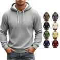 thumbnail image 1 of RUTAYY Men's Basic Hoodie Long Sleeve Drawstring Waffle Knit Relax Fit Everyday Pullover Sweatshirt Light Gray, 1 of 4