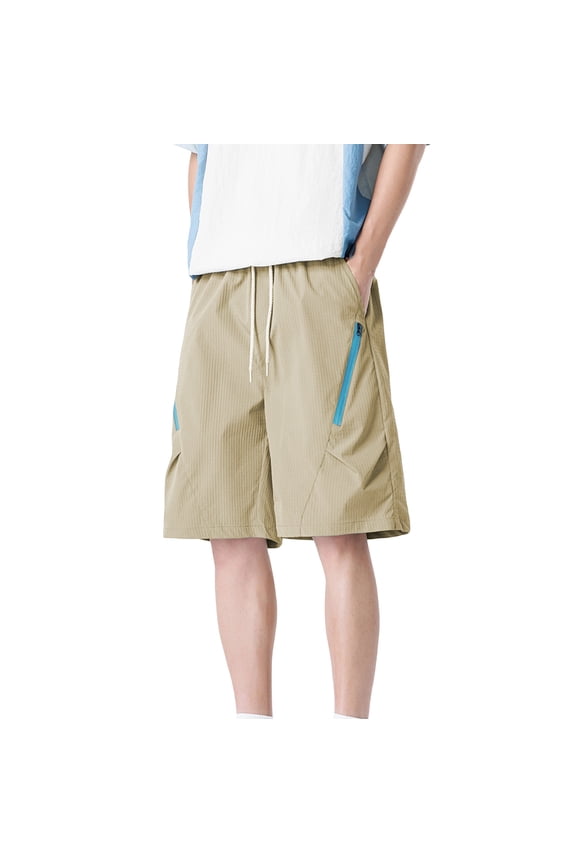 Men's Cargo Shorts Summer Solid Color with Multiple Pockets Drawstring Comfortable Breathable Daily Wear Holiday Chic Shorts