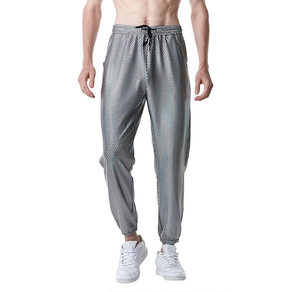 RUTAYY Men's Casual Pants Scale Print with Drawstring Pocket Leggings Daily Wear Trendy Classic Trousers