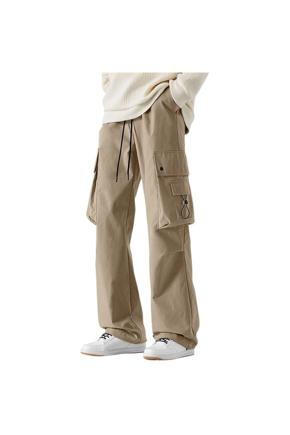 Men's Casual Pants Solid Color with Multiple Pockets Comfortable Stretch Daily Wear Chic Elegant Trousers