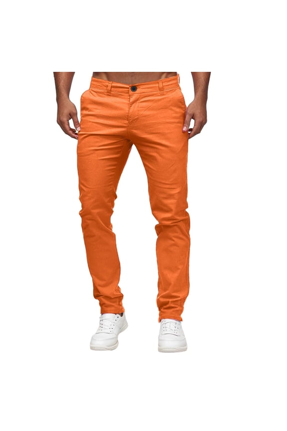 Men's Casual Pants Straight Leg Solid Color with Pocket Soft Comfortable Chic Elegant Trousers