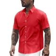 thumbnail image 1 of RUTAYY Men's Dress Shirts Short Sleeve Slim Fit Business Casual Button Down Turndown Collar Soft Comfortable Beach Vacation Blouse, 1 of 4