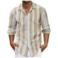 thumbnail image 1 of RUTAYY Men's Dress Shirts Striped Button Down Business Casual Turndown Collar Long Sleeve Formal Casual Daily Wear Vacation Travel Blouse, 1 of 7
