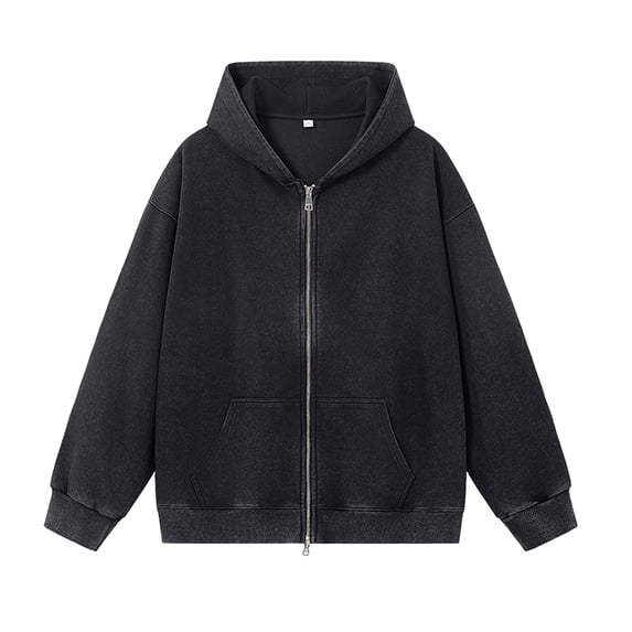 RUTAYY Men's Hooded Jacket Casual Long Sleeve Solid Color Autumn Winter Loose Fit Daily Wear Cardigans Classic Elegant Tops