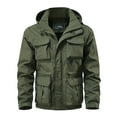 thumbnail image 1 of RUTAYY Men's Hooded Jacket Long Sleeve Solid Color with Pockets Outdoor Multifunctional Outerwear Leisure Elegant Tops, 1 of 5