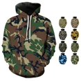 thumbnail image 1 of RUTAYY Men's Hoodie Long Sleeve Classic Camouflage All Over Print Outdoor Street Sweatshirt Army Green, 1 of 3
