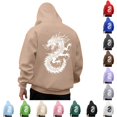 thumbnail image 1 of RUTAYY Men's Hoodie Long Sleeve Drawstring Front Pocket Dragon Graphic Back Print Pullover Sweatshirt Brown, 1 of 4