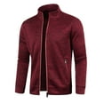 thumbnail image 1 of RUTAYY Men's Jacket Fall Winter Zipper Neck Solid Color Sweater Long Sleeve with Pocket Sweatshirt Coat Leisure Stylish Tops, 1 of 4