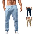 thumbnail image 1 of RUTAYY Men's Jogger Pants Solid Color Drawstring Elastic Waist Lightweight Casual Trousers, 1 of 5