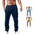 thumbnail image 1 of RUTAYY Men's Jogger Pants Solid Color Drawstring Elastic Waist Lightweight Casual Trousers, 1 of 5