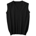 thumbnail image 1 of RUTAYY Men's Knitted Sweater Sleeveless Solid Color V-Neck Sleeveless Vest Casual Daily Wear Lesure Versatile Tops, 1 of 5