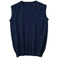 thumbnail image 1 of RUTAYY Men's Knitted Sweater Sleeveless Solid Color V-Neck Sleeveless Vest Casual Daily Wear Relaxed Classic Tops, 1 of 5