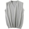 thumbnail image 1 of RUTAYY Men's Knitted Sweater Sleeveless Solid Color V-Neck Sleeveless Vest Casual Daily Wear Stylish Versatile Tops, 1 of 5