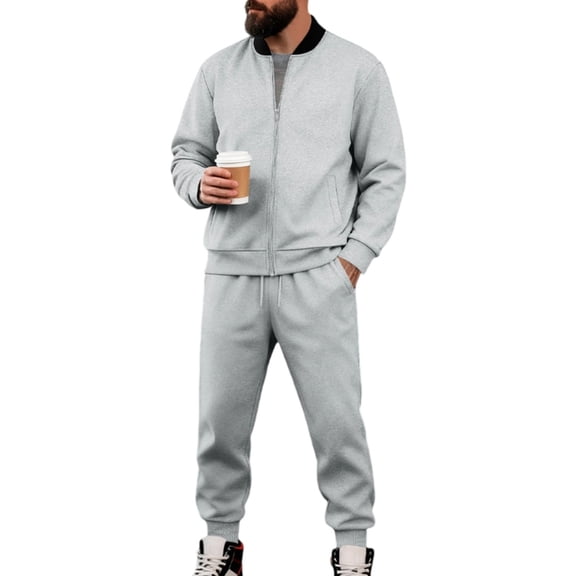 RUTAYY Men's Outfits 2 Piece Long Sleeve Business Tops and Trousers Solid Color Daily Wear Holiday Vibrant Sets