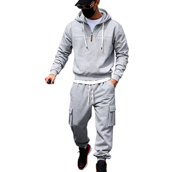 RUTAYY Men's Outfits 2 Piece Long Sleeve Business Tops and Trousers Solid Color Indoor Outdoor Activities Relaxed Holiday Sets