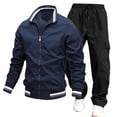 thumbnail image 1 of RUTAYY Men's Outfits 2 Piece Long Sleeve Casual Sports Solid Color Jacket Jogging Tracksuits Elegant Dates Sets, 1 of 2