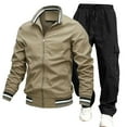 thumbnail image 1 of RUTAYY Men's Outfits 2 Piece Long Sleeve Casual Sports Solid Color Jacket Jogging Tracksuits Holiday Chic Sets, 1 of 2