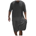 thumbnail image 1 of RUTAYY Men's Outfits 2 Piece Solid Color Short Sleeve Shirt and Shorts with Pocket Sports Tracksuits Trendy Travel Clothing Sets, 1 of 7