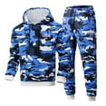 thumbnail image 1 of RUTAYY Men's Outfits Camouflage Loose Fit Long Sleeve Sweatshirt and Pants Casual Wear Elegant Dates Sets, 1 of 2