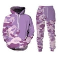 thumbnail image 1 of RUTAYY Men's Outfits Camouflage Print Slim Fit with Pocket Long Sleeve Hoodies and Pants Elegant Dates Sets, 1 of 2