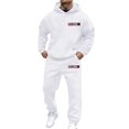 thumbnail image 1 of RUTAYY Men's Outfits Casual Long Sleeve Hoodie and Jogger Pants Streetwear Comfortable 2 Piece City Print Outdoor Activities Fashion Work Sets, 1 of 4