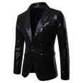 thumbnail image 1 of RUTAYY Men's Outfits Casual Long Sleeve Sequins Suit and Pants 2 Piece Performance Elegant Holiday Sets, 1 of 5