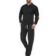 thumbnail image 1 of RUTAYY Men's Outfits Casual Sports 2 Piece Loose Fit Solid Color Long Sleeve Workwear Everyday Wear Classic Chic Sets, 1 of 9