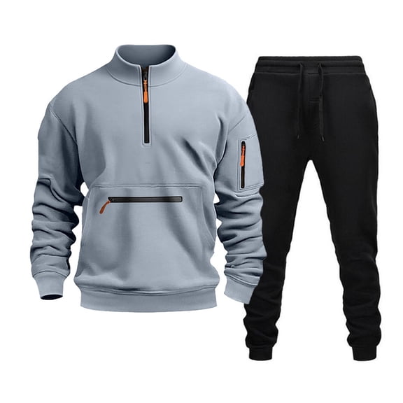 RUTAYY Men's Outfits Comfortable Spring Winter Long Sleeve Solid Color Sweatshirt Casual Outdoor Layering Warmth Chic Holiday Sets