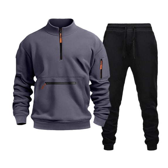 RUTAYY Men's Outfits Comfortable Spring Winter Long Sleeve Solid Color Sweatshirt Casual Outdoor Layering Warmth Classic Trendy Sets