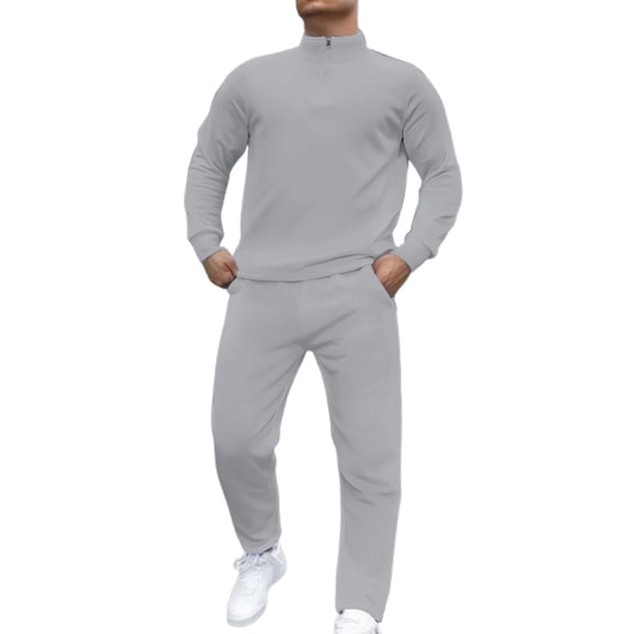 RUTAYY Men's Outfits Formal Business Long Sleeve Tops and Pants Solid Color Daily Wear Travel Elegant Sets