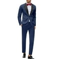 thumbnail image 1 of RUTAYY Men's Outfits Slim Fit Long Sleeve Suit and Pants Solid Color Everyday Wear Trendy Vacation Sets, 1 of 5