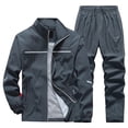 thumbnail image 1 of RUTAYY Men's Outfits Sports Casual Outdoor Tracksuit Spring Activewear Solid Color Long Sleeve Jacket and Pants Elegant Holiday Sets, 1 of 6