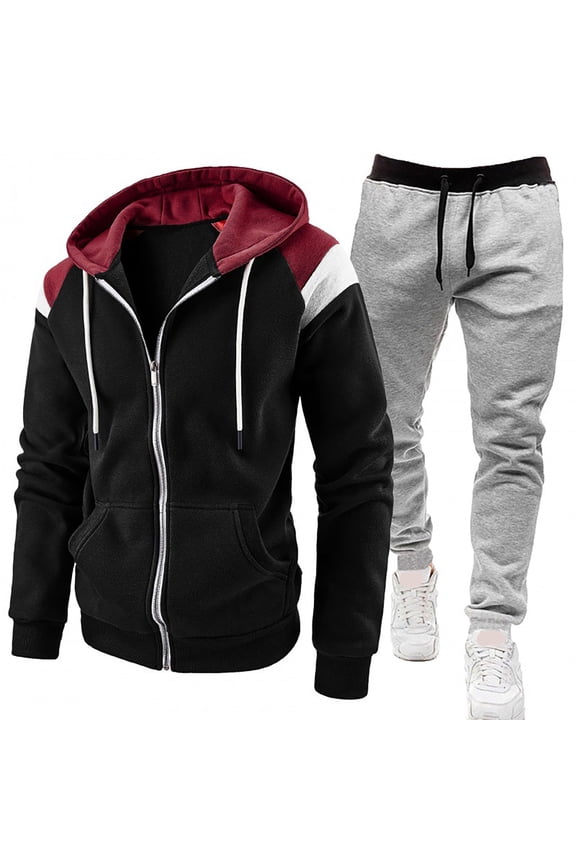 Men's Outfits Sports Suit Spring Winter Long Sleeve Hooded Sweatshirt and Pants Classic Versatile Sets