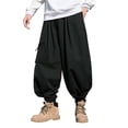 thumbnail image 1 of RUTAYY Men's Pants Retro Large Pockets Wide Leg Work Daily Wear Soft Comfortable Fashion Playful Trousers, 1 of 6