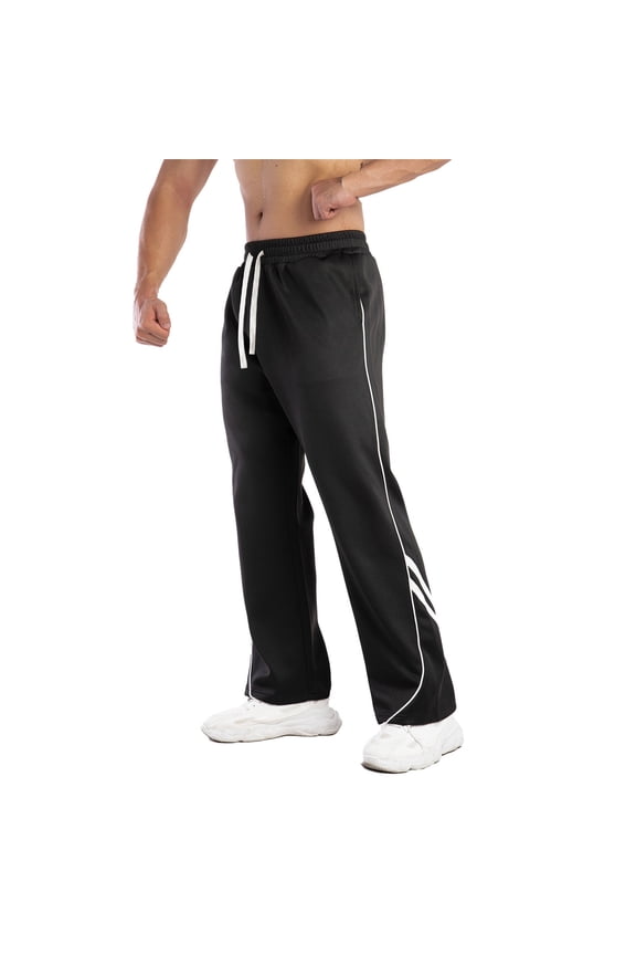 Men's Pants Retro Wide Straight Leg Sportswear Loose Drape Drawstring Casual Outdoor Color Block Chic Holiday Trousers